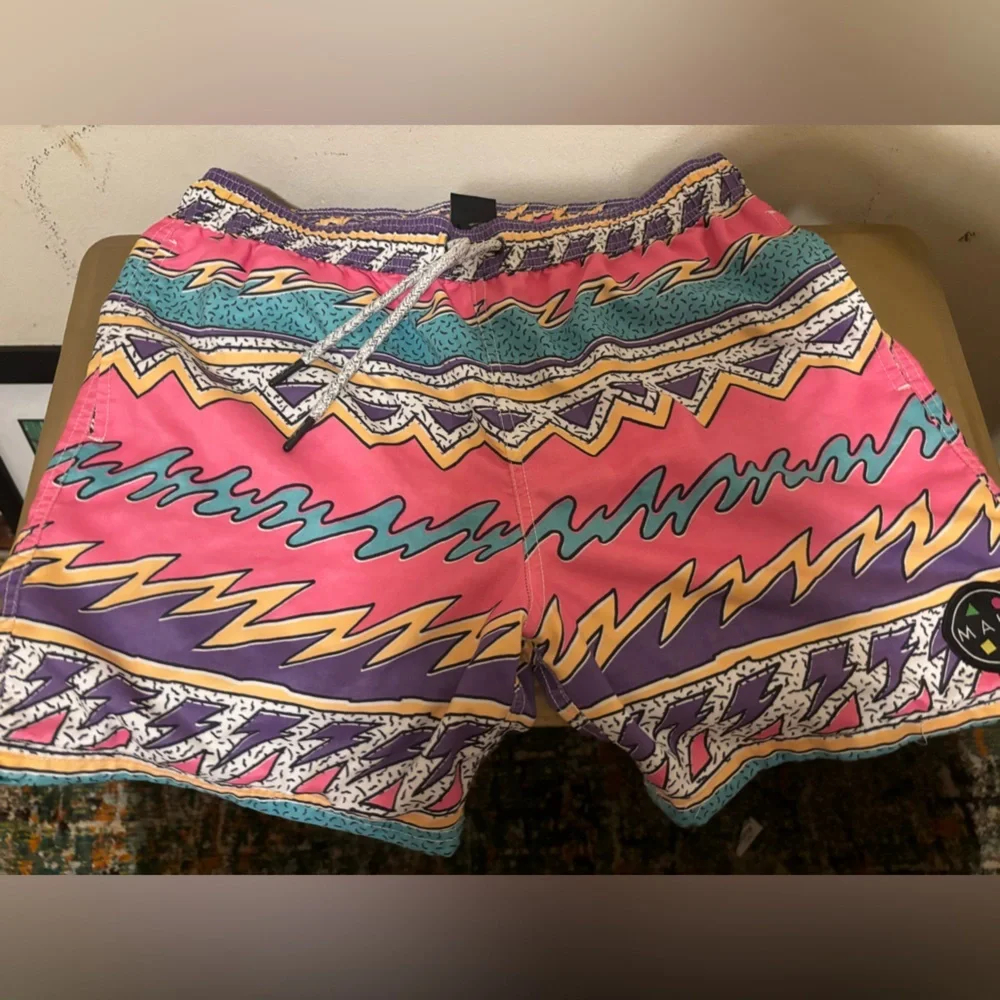 Maui & sons Pink and Purple Patterned Swim Shorts Maui and Sons swim trunks